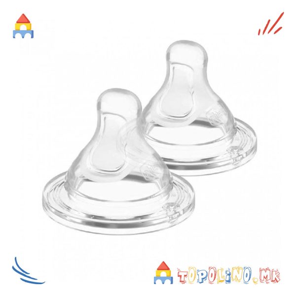 Цуцла Силикон Perfect5 Среден 2М+ 2 Пар. - Chicco
