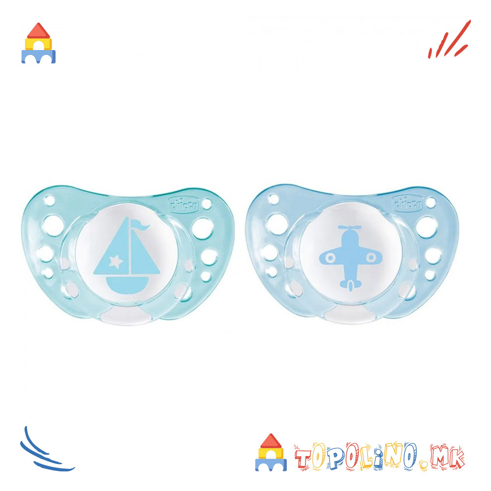 Лажалка Силикон Air Сина 0-6М 2Пар. - Chicco