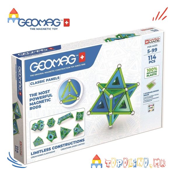 Коцки Classic Panels Recycled 114 - Geomag