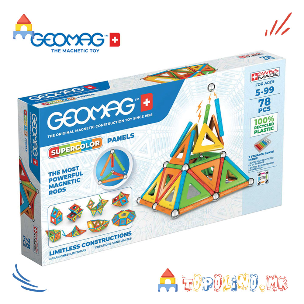 Коцки Supercolor Panels Recycled 78 - Geomag