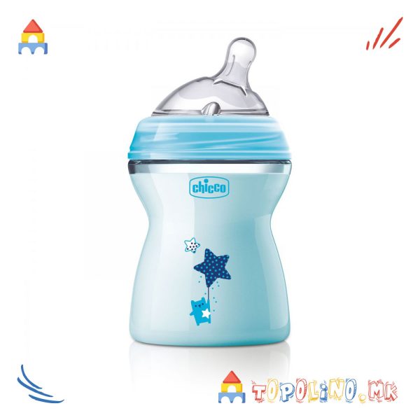 Шише Пластично Nat Feeling 250мл Сино 2м+ Силикон - Chicco