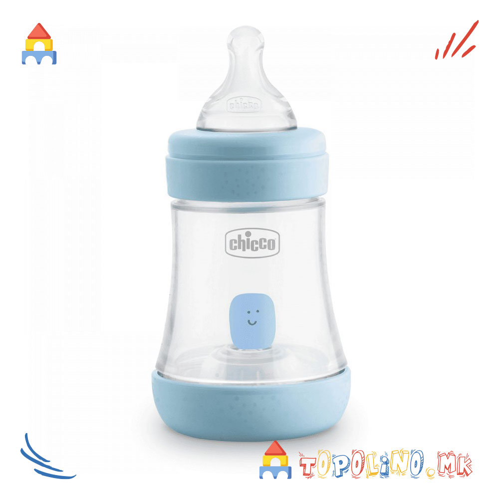 Шише Пластично Perfect5 150мл Сино 0м+ Силикон - Chicco
