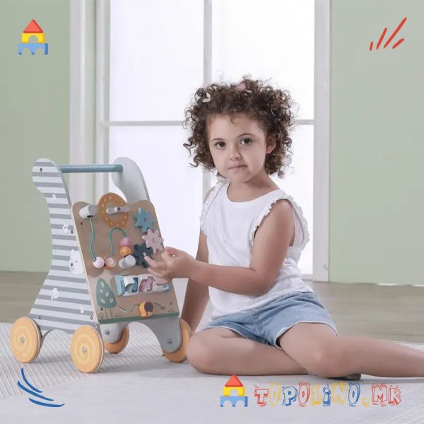 Дрвена Играчка Проодувалка Activity Baby Walker - Polar B