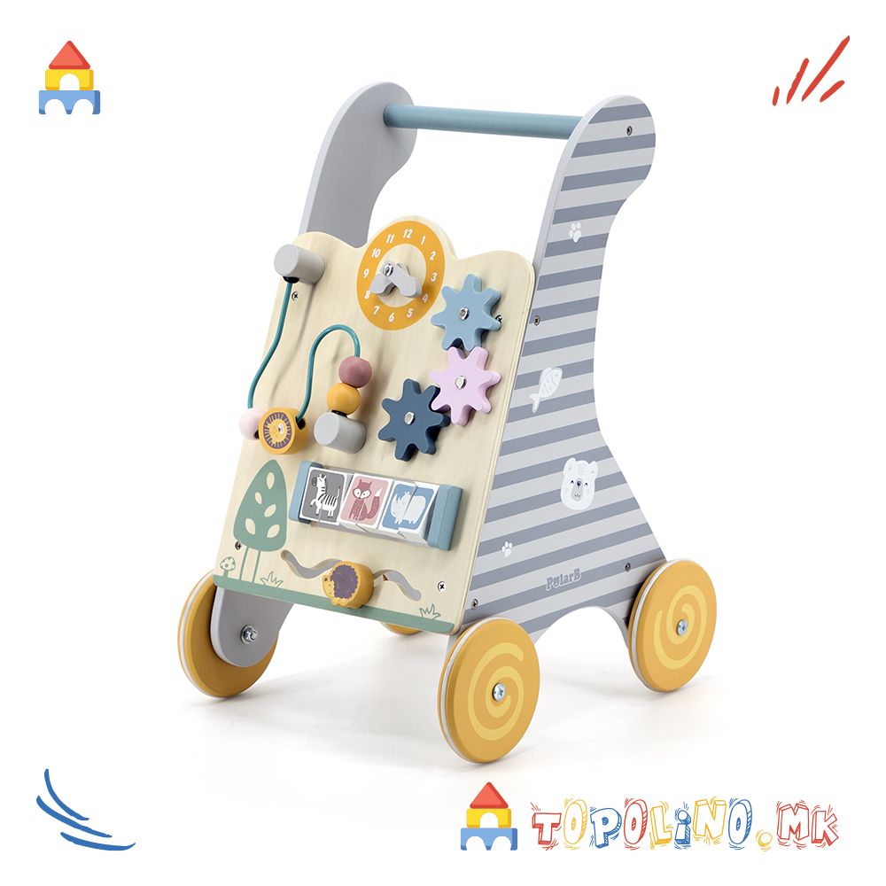 Дрвена Играчка Проодувалка Activity Baby Walker - Polar B