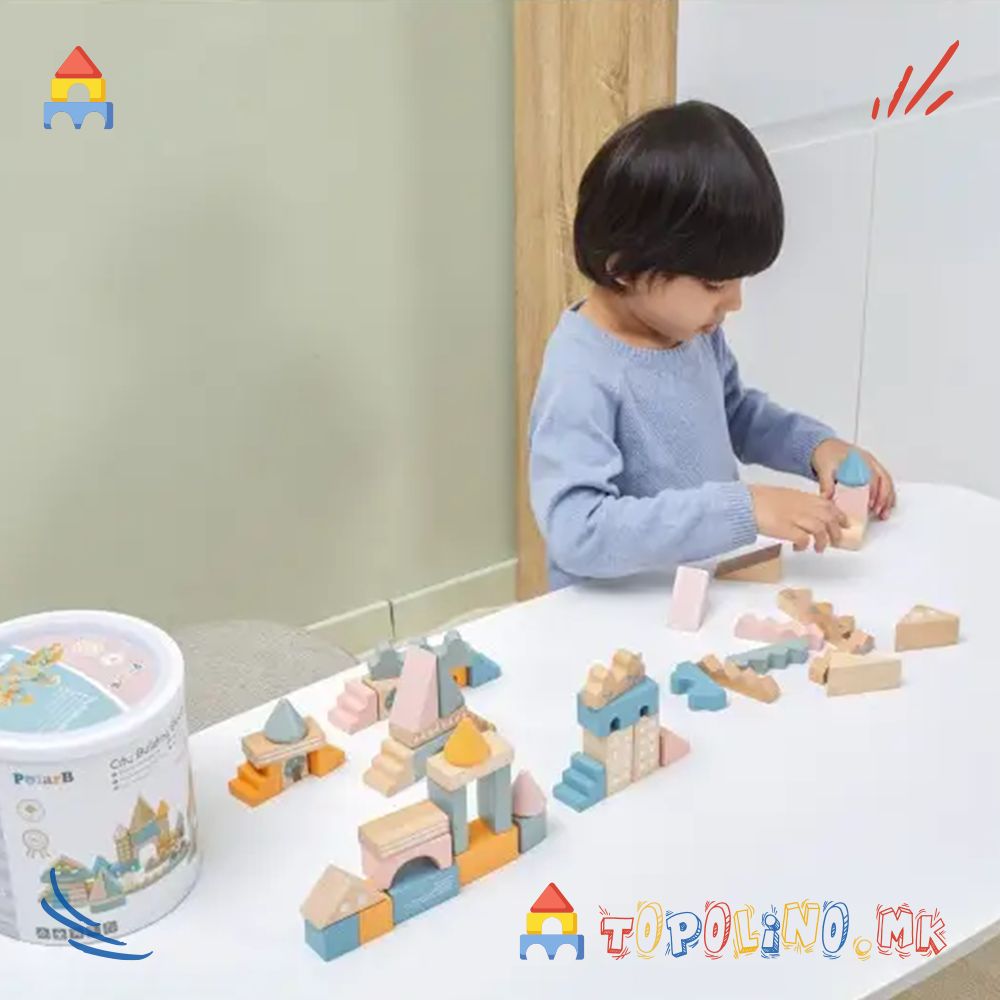 Дрвена Играчка Коцки City Building - Polar B