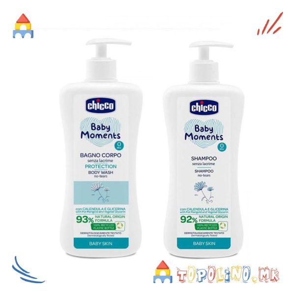 Сет Купка 500мл. + Шампон 500мл. Baby Moments Protection - Chicco