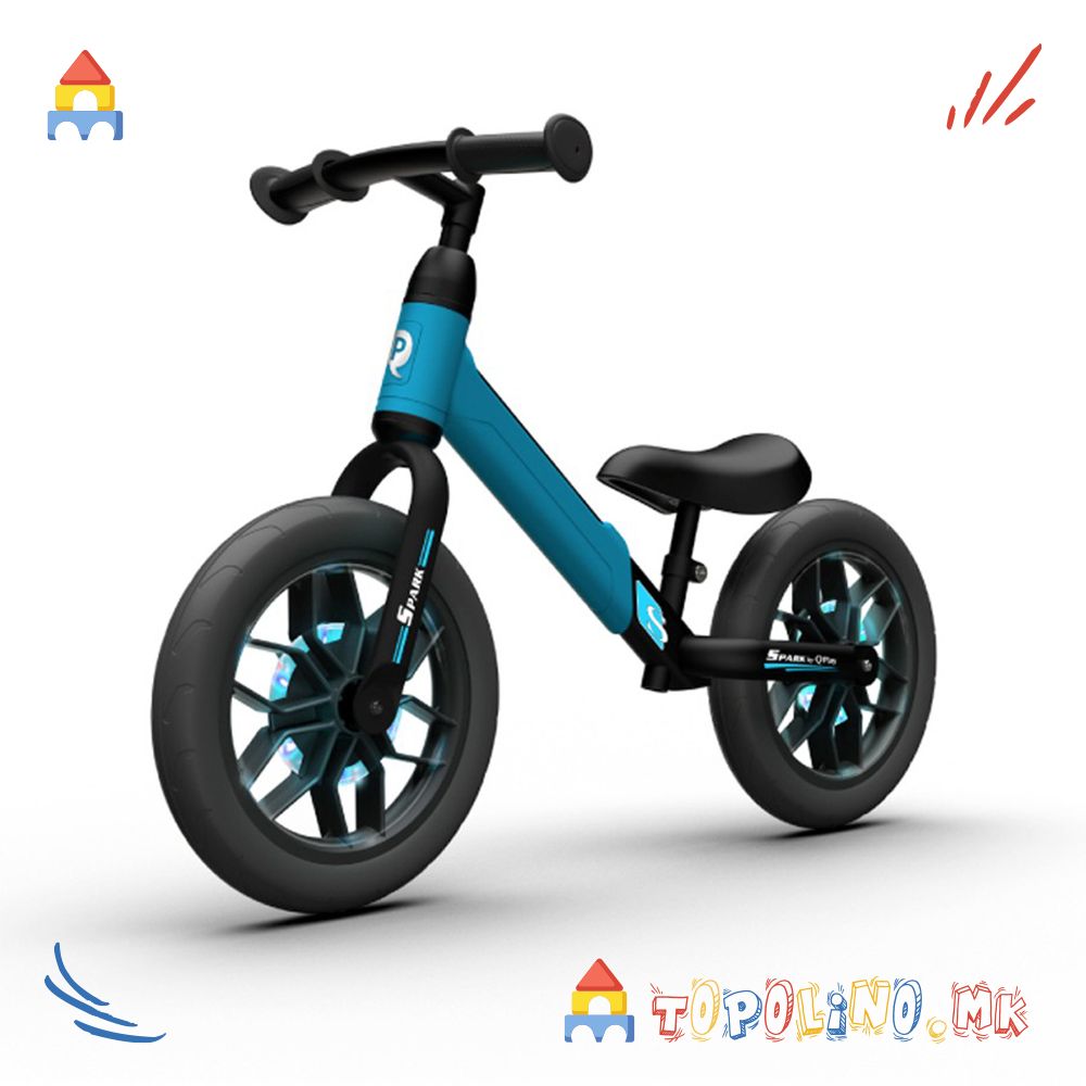 Balance Bike Spark Со “PU” Гумени Тркала Blue - QPlay