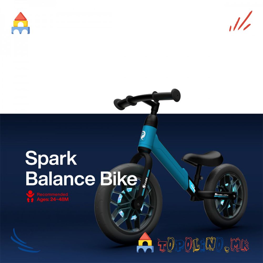 Balance Bike Spark Со “PU” Гумени Тркала Blue - QPlay