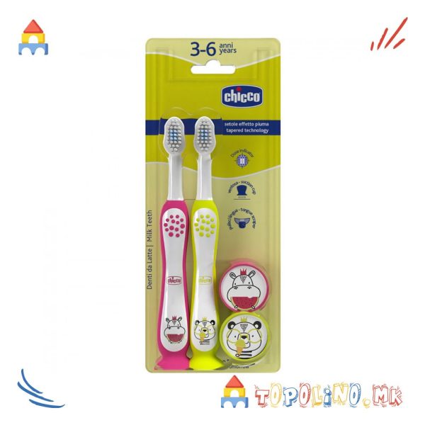 Четка за Заби Combo Hippo Panda 3-6г - Chicco