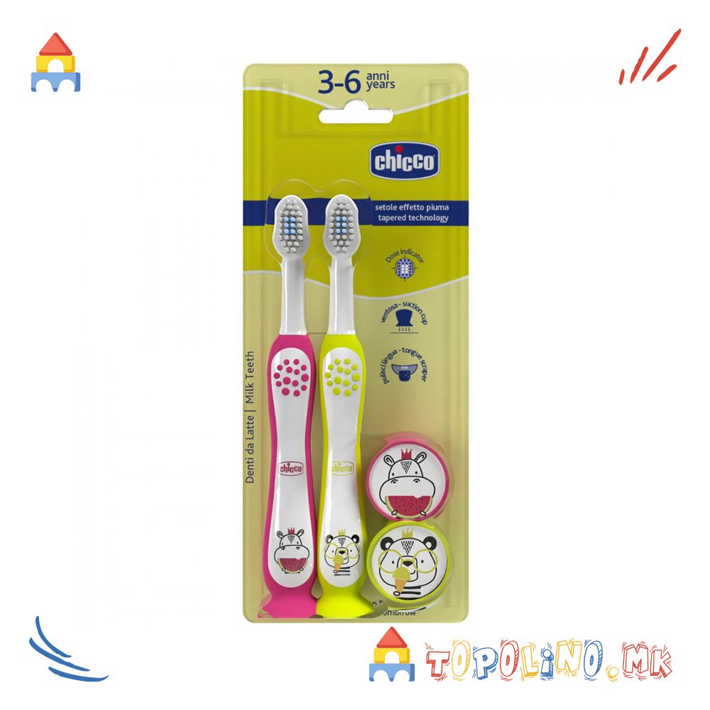 Четка за Заби Combo Hippo Panda 3-6г - Chicco