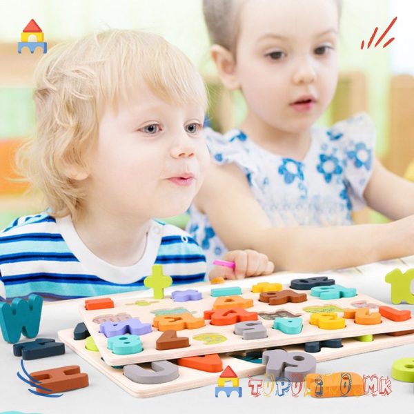 Дрвена Играчка Пазли Букви - Phoohi