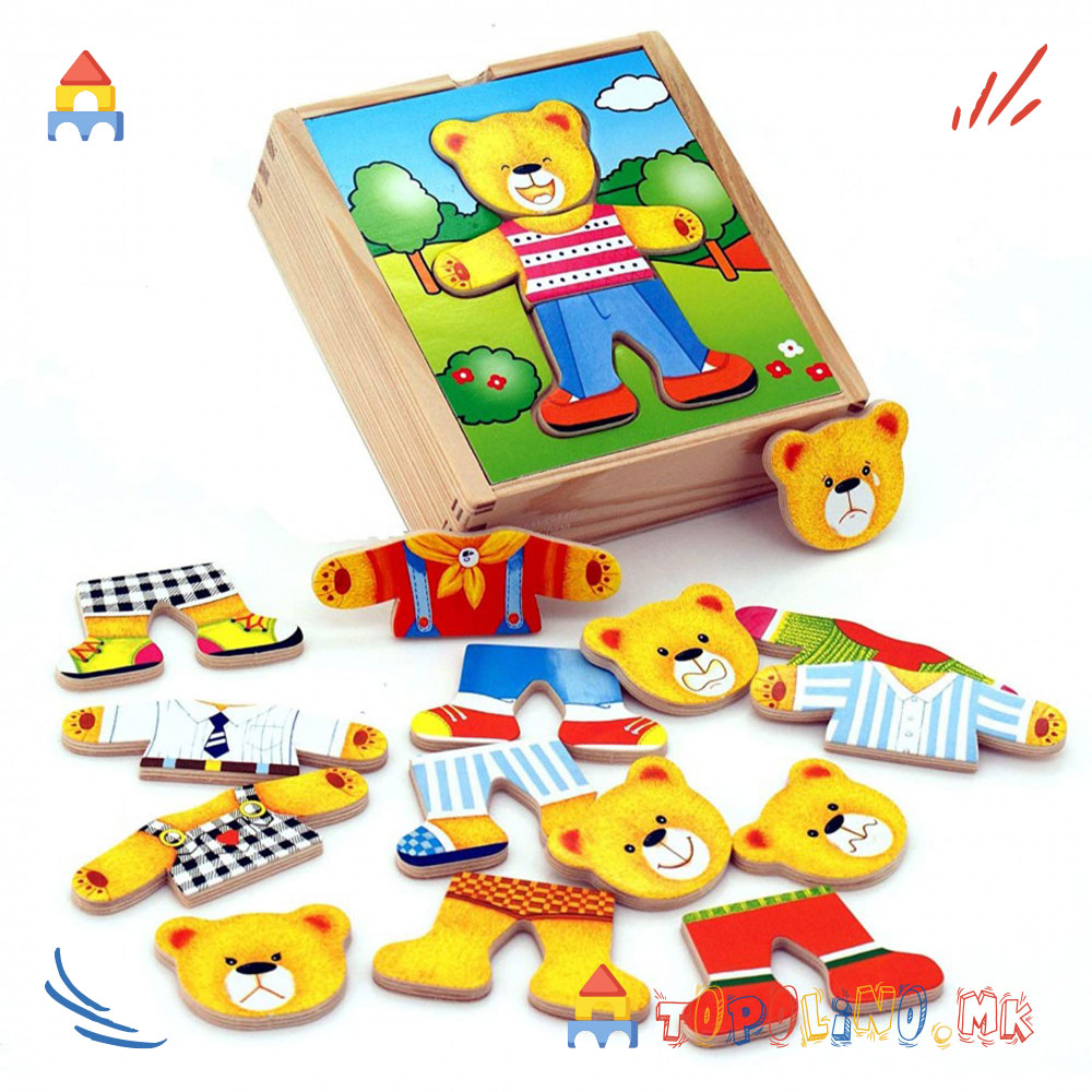 Дрвена Играчка Облечи Boy Bear - Viga