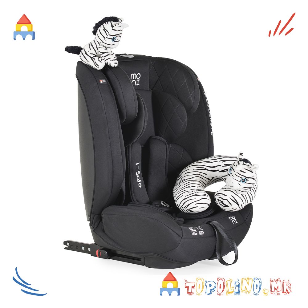 Седиште за Автомобил l Safe Black 76-150 см - Moni Голем Попуст