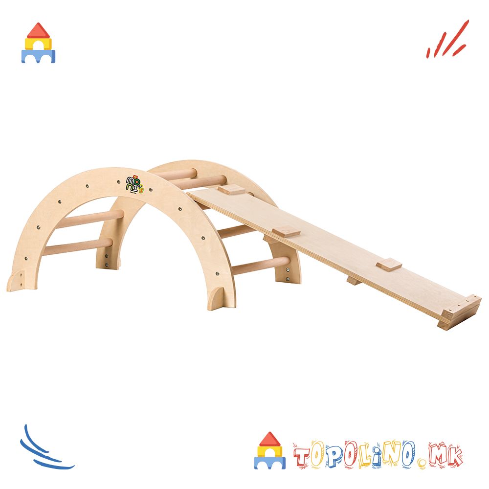 Дрвена Играчка за Качување со Рампа Pickler - Moni Toys Голем Попуст (само online)