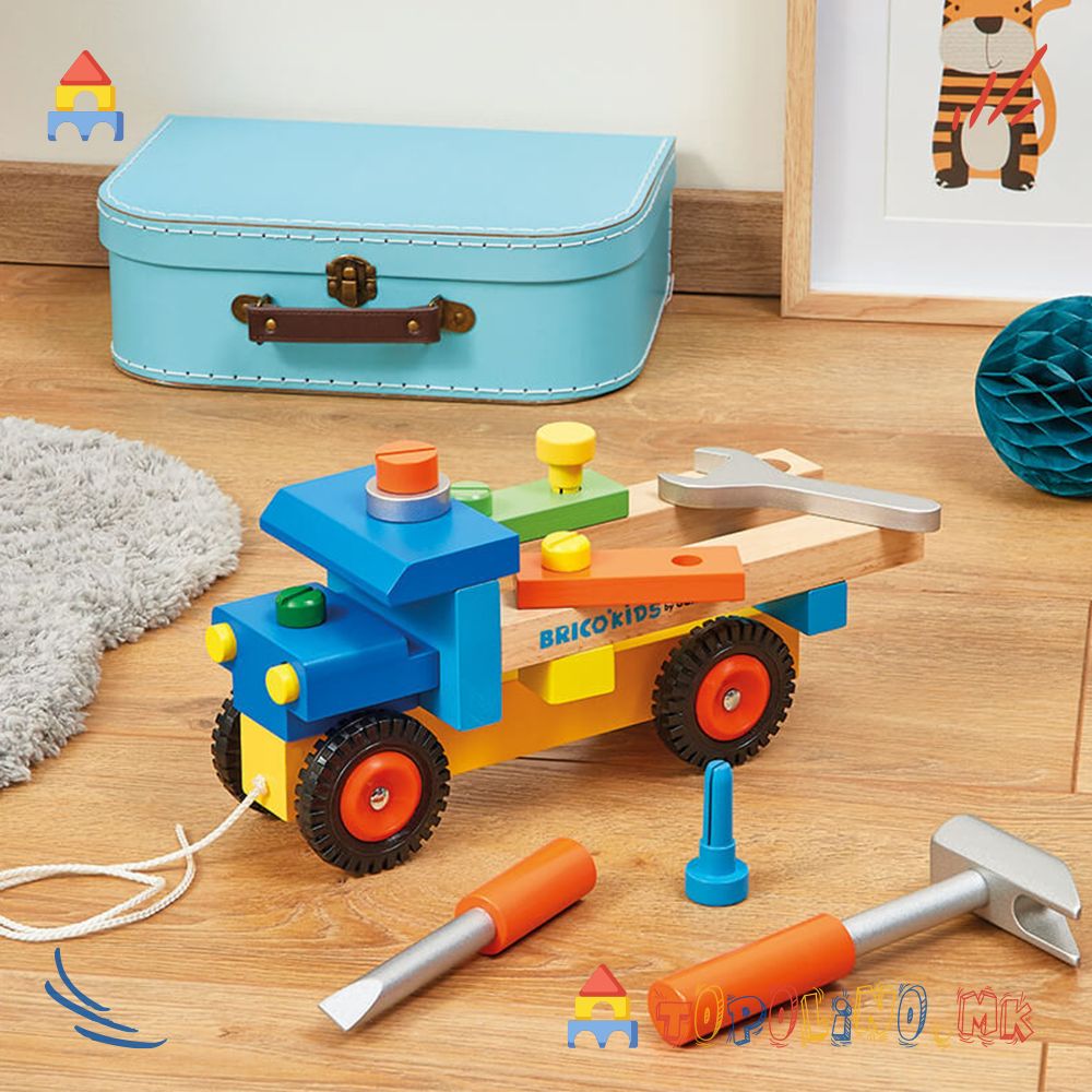 Дрвена Играчка Камион со Алат Bricokids - Janod