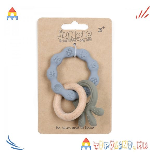 Глодалка Силикон Октопод Сива 3м+ - Jungle