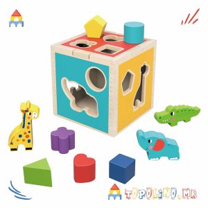 Дрвена Играчка Коцка Сортер - Tooky Toy