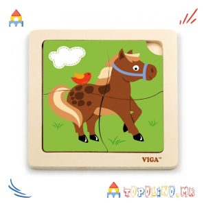 Дрвена Играчка Сложувалка Коњче - Viga