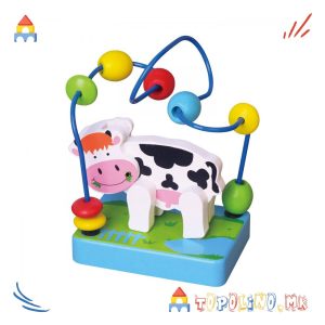 Дрвена Играчка Крава Mini Wire Beads - Viga