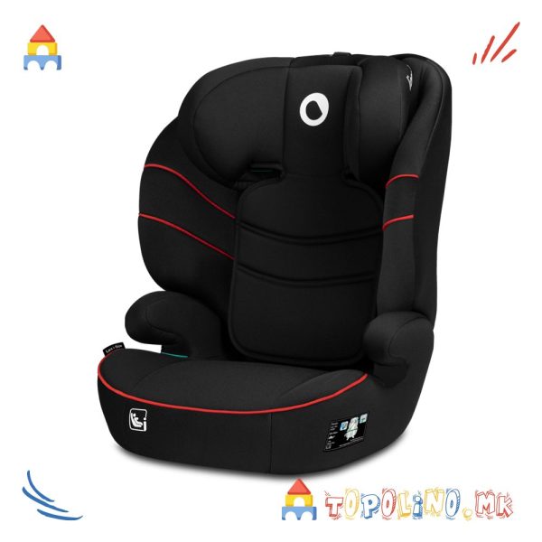 Седиште за Автомобил Lars I-Size Sporty Black Red 100-150см - Lionelo