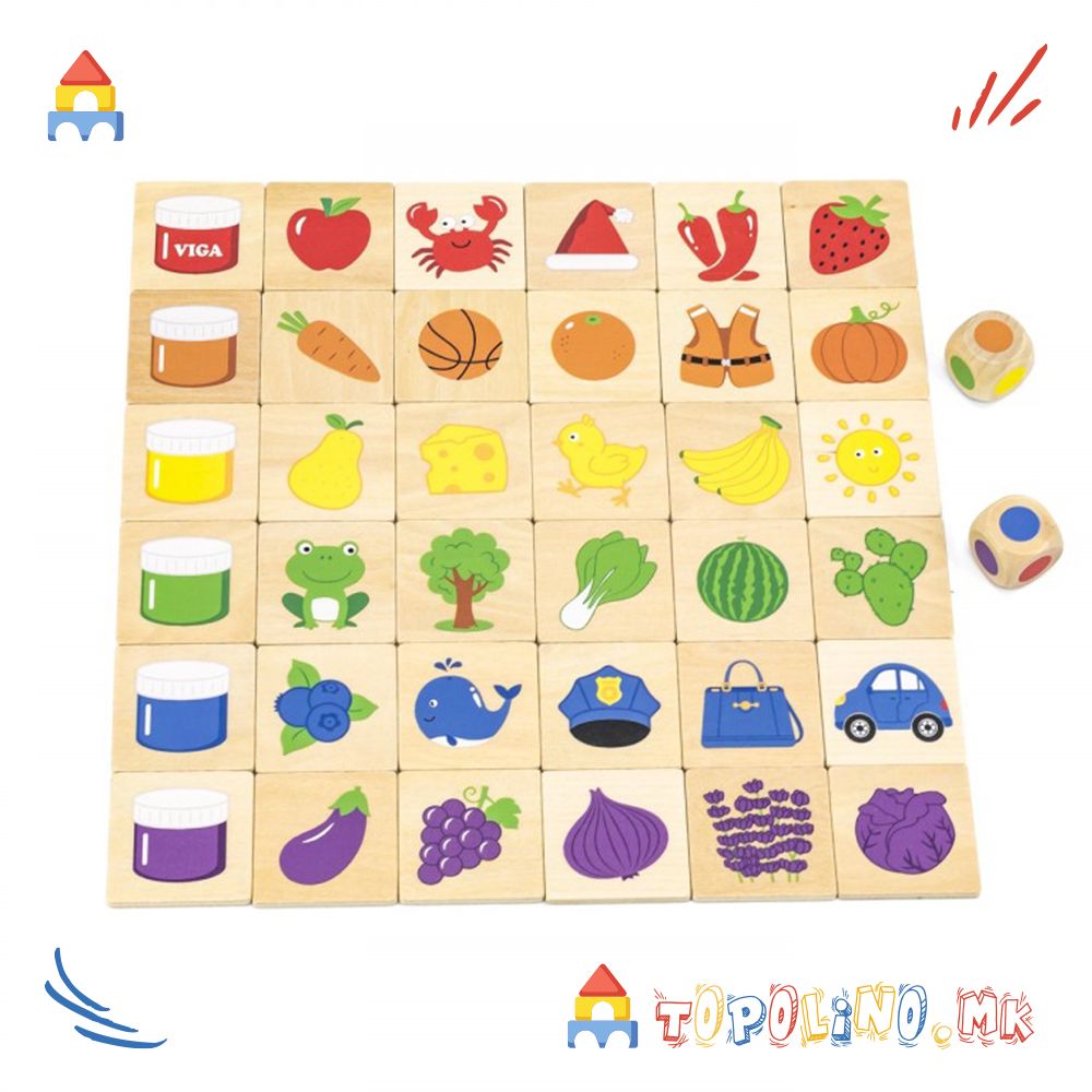 Дрвена Играчка Сложувалка Learning Colors - Viga