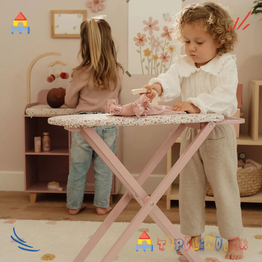 Дрвена Играчка Даска за Пеглање со Пегла - Little Dutch