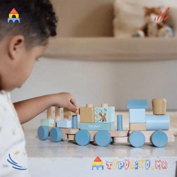 Дрвена Играчка Воз Шумски Пријатели - Little Dutch