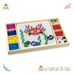 Дрвена Играчка Табла за Игра Ludo And Beads - Viga