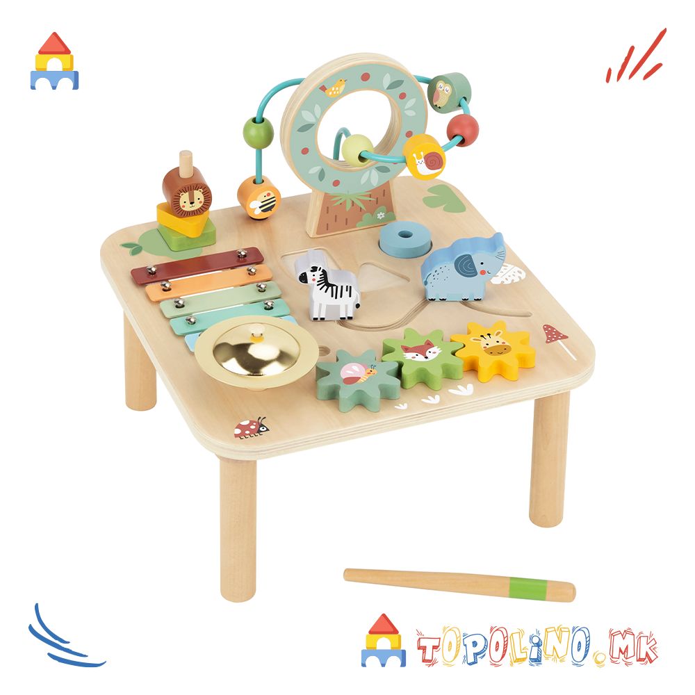 Дрвена Маса со Активности - Tooky Toy