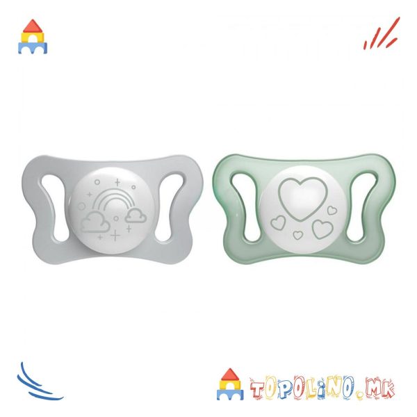 Лажалка Силикон Micro Light Glow Uni 0-2М 2Пар. - Chicco