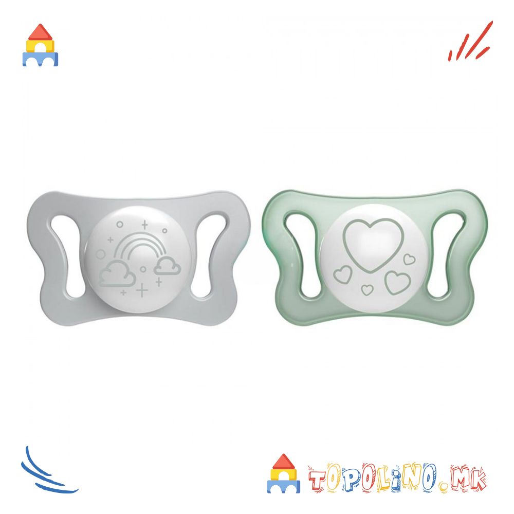 Лажалка Силикон Micro Light Glow Uni 0-2М 2Пар. - Chicco