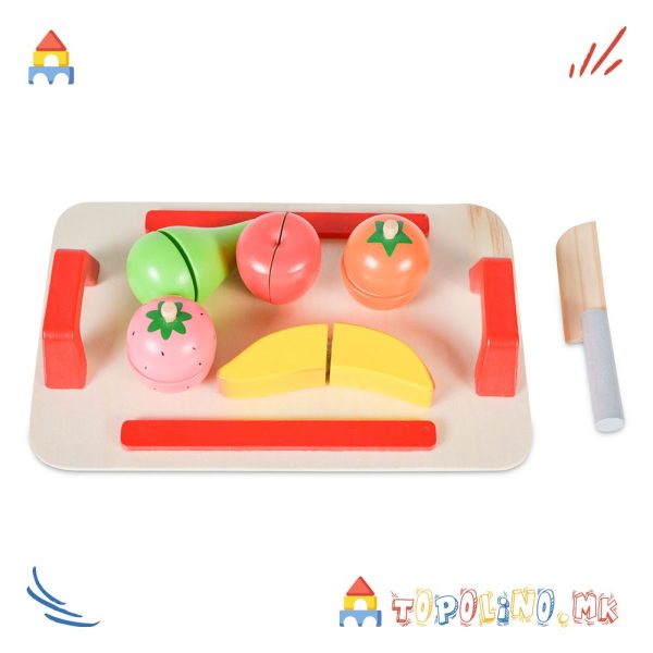 Дрвена Играчка за Сечење Овошје - Moni Toys