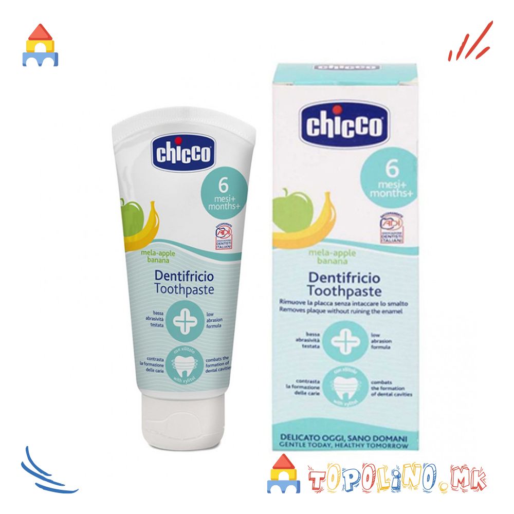Паста за Заби Јаболко Банана Без Флуор 50мл 6М+ - Chicco