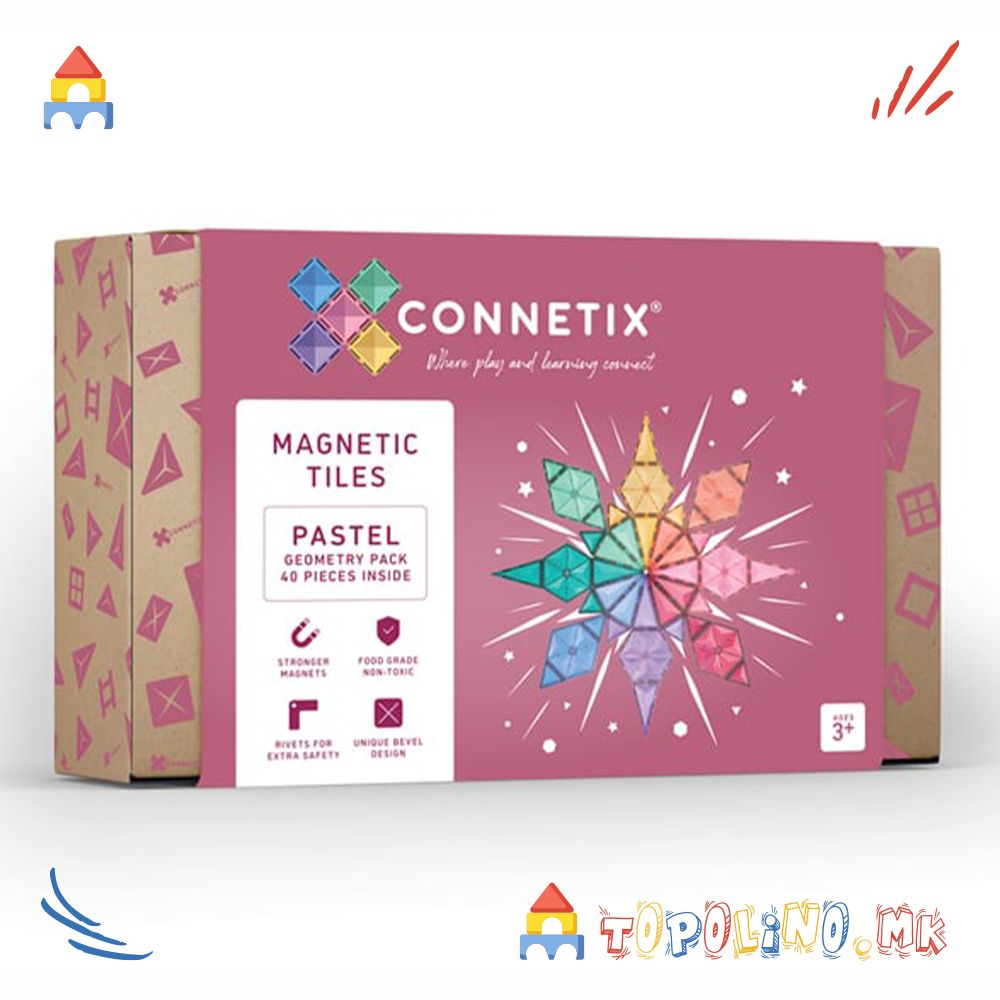 Играчка Pastel Geometry Pack 40 PC - Connetix