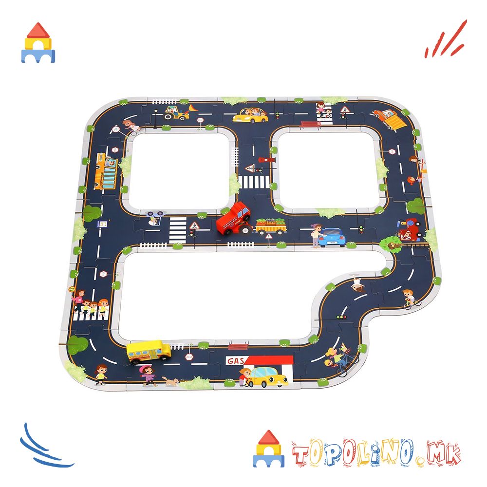 Дрвена Играчка Патека City Road - Tooky Toy