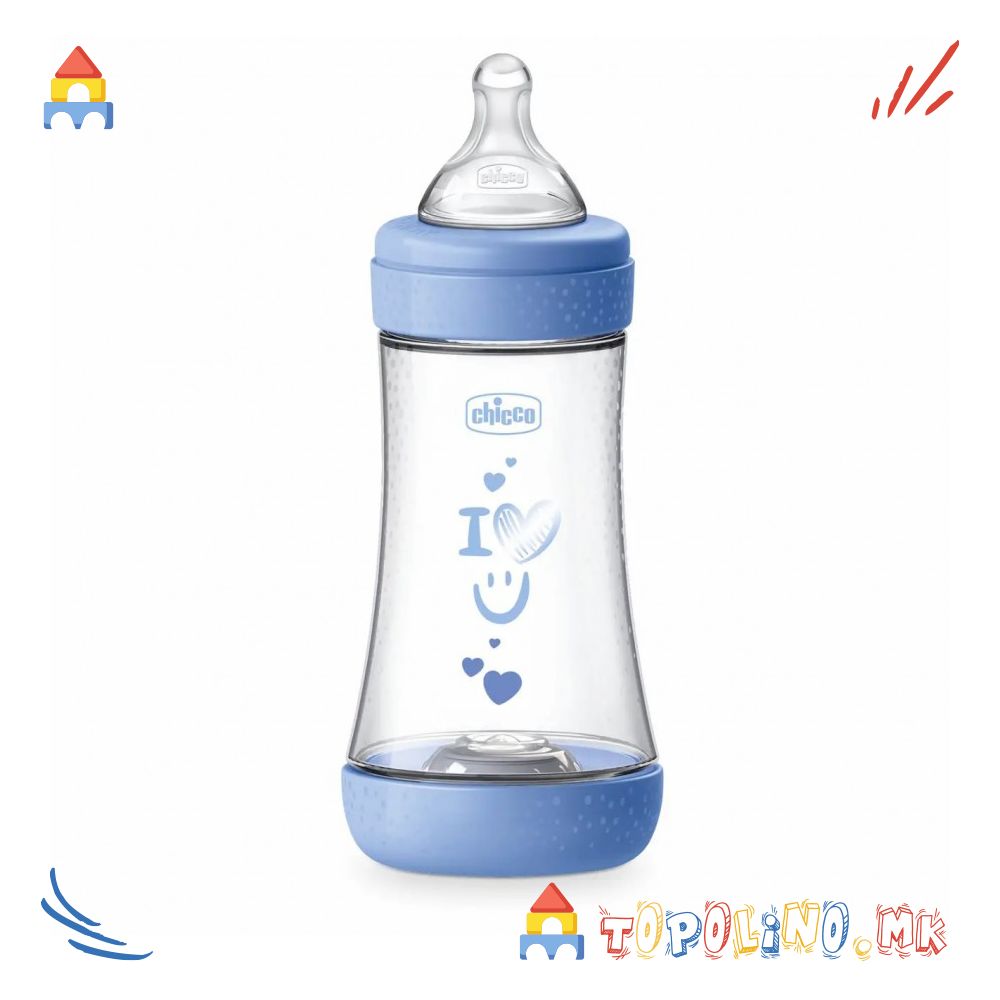 Шише Пластично Perfect5 240мл Сино 2М+ Силикон - Chicco