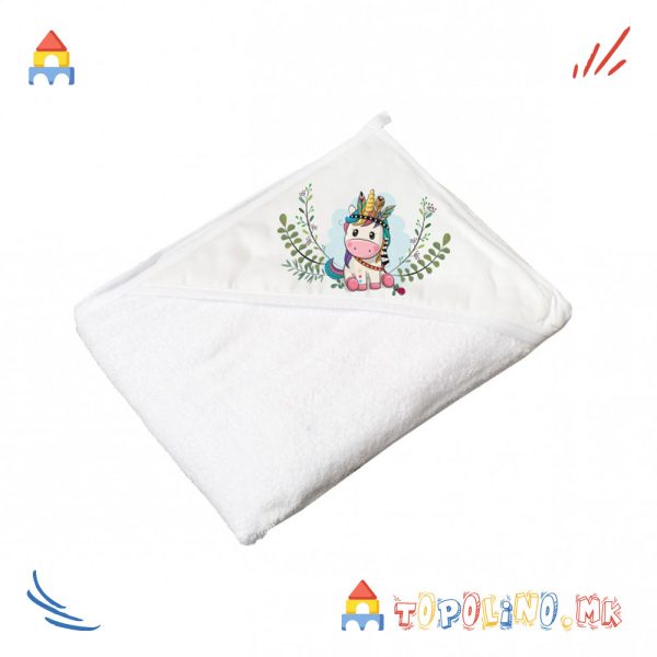 Пешкир Wild and Free Unicorn 100*100cm White - Tega Baby