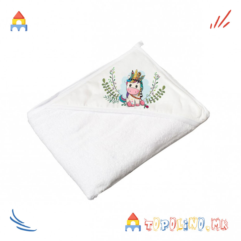 Пешкир Wild and Free Unicorn 100*100cm White - Tega Baby