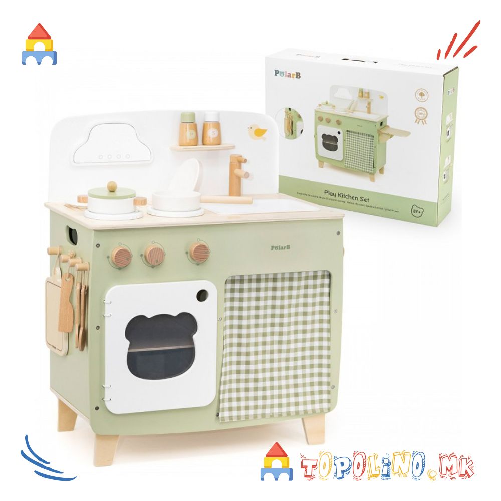 Дрвена Играчка Кујна Play Kitchen Set - PolarB