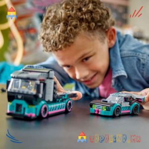 Race Car and Car Carrier Truck City - Lego - Голем Попуст (само online)