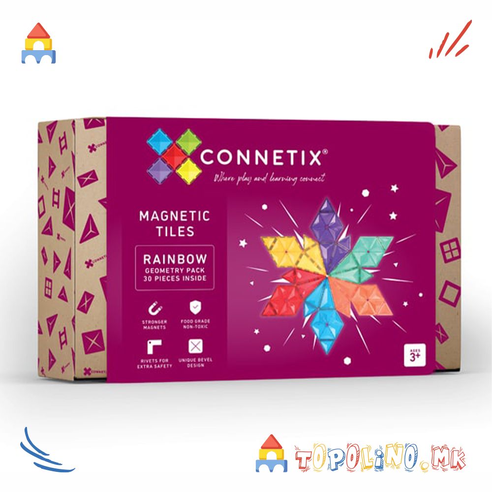 Играчка Rainbow Geometry Pack 30 PC - Connetix