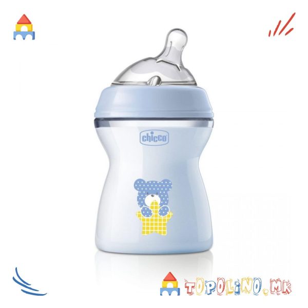 Шише Пластично Natural Feeling 250мл Сино 2М+ Силикон - Chicco