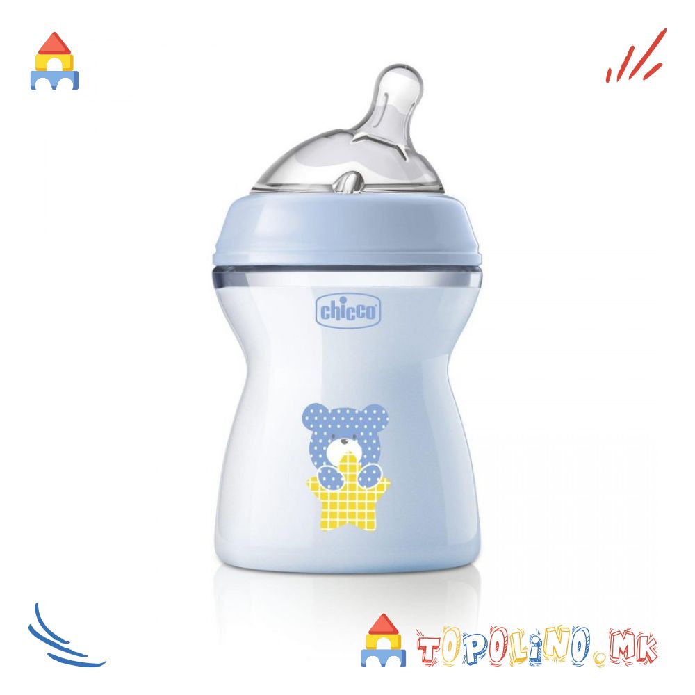 Шише Пластично Natural Feeling 250мл Сино 2М+ Силикон - Chicco