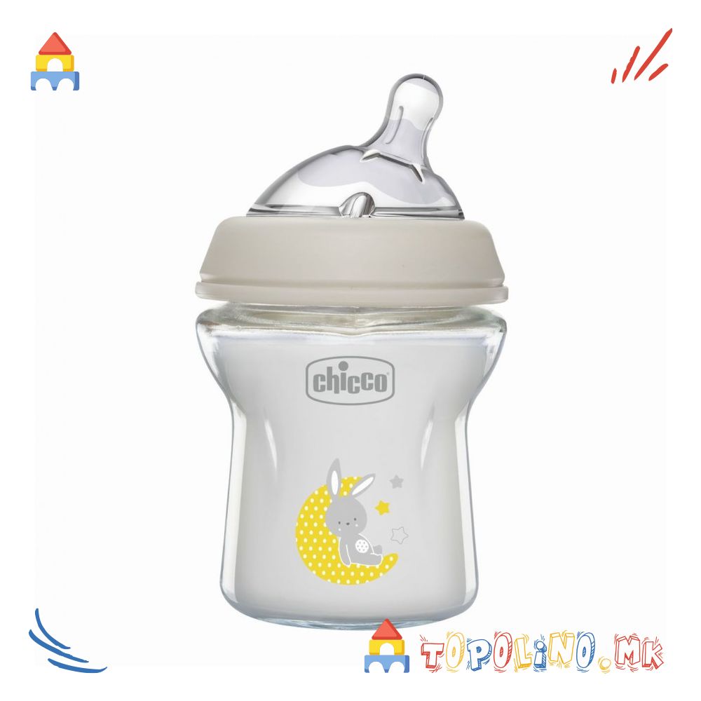 Шише Стаклено Natural Feeling 150мл - Chicco