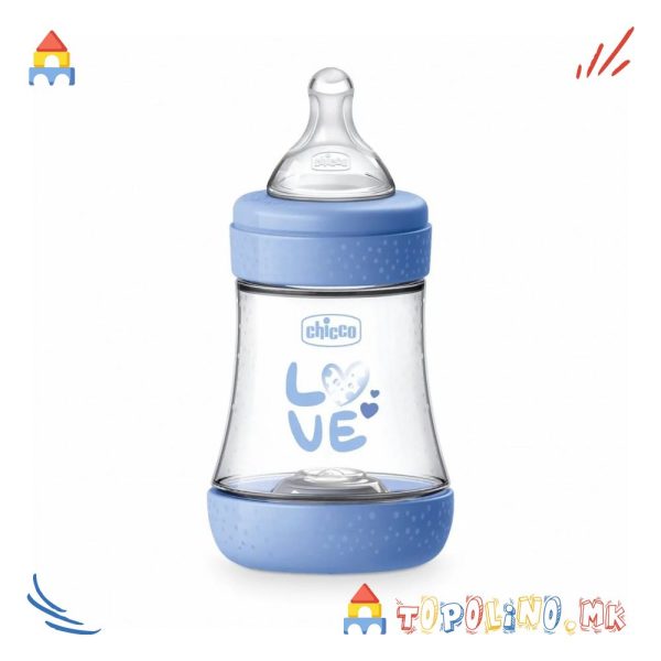 Шише Пластично Perfect5 150мл Сино 0М+ Силикон - Chicco