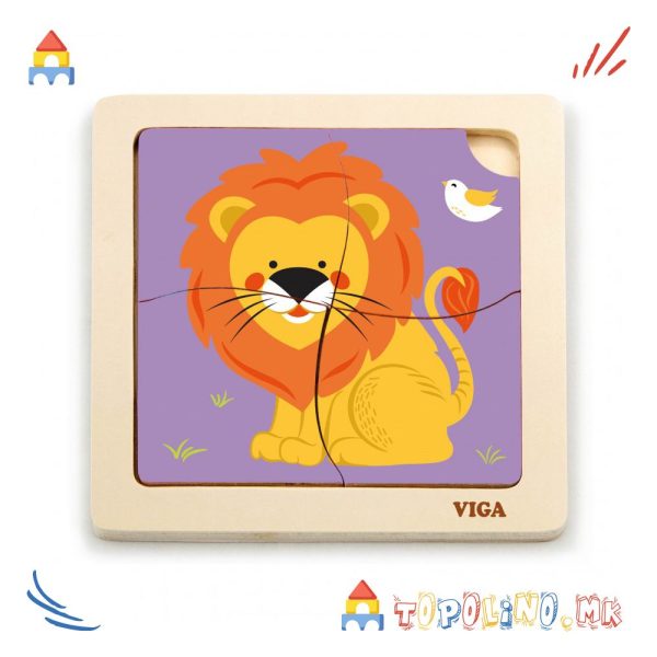 Дрвена Играчка Сложувалка Лав - Viga