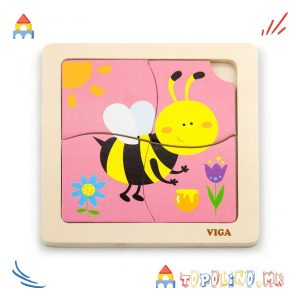Дрвена Играчка Сложувалка Пчела - Viga