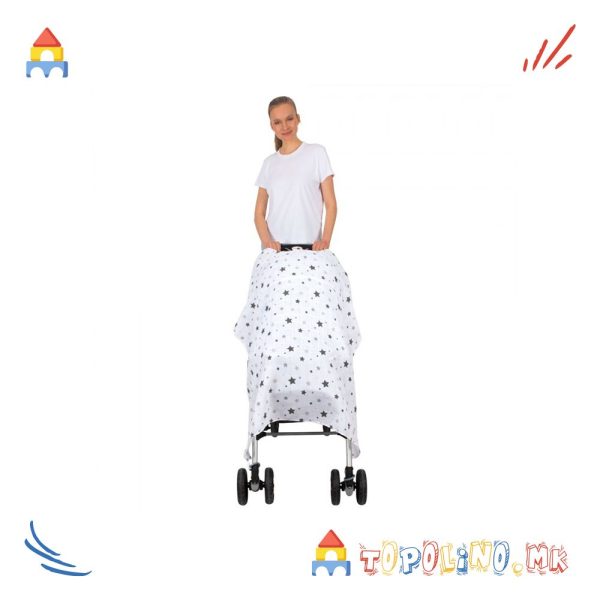Прекривка За Количка Muslin Grey Star - Sevi Bebe