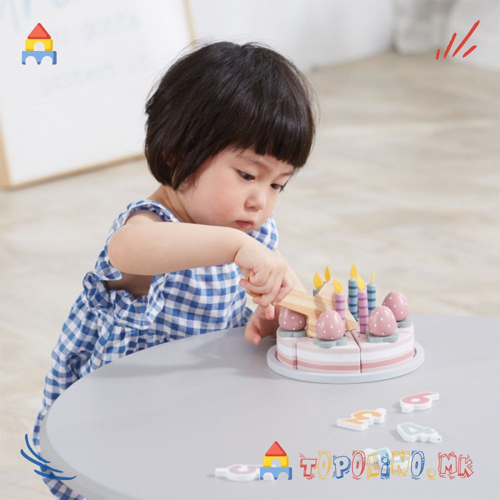 Дрвена Играчка Роденденска Торта - PolarB