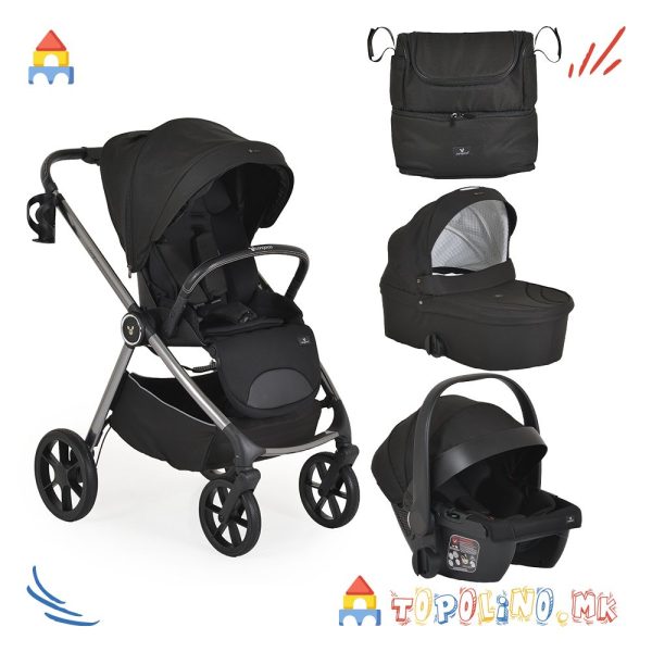 Количка Unique 3 во 1 Black Carbon - Cangaroo